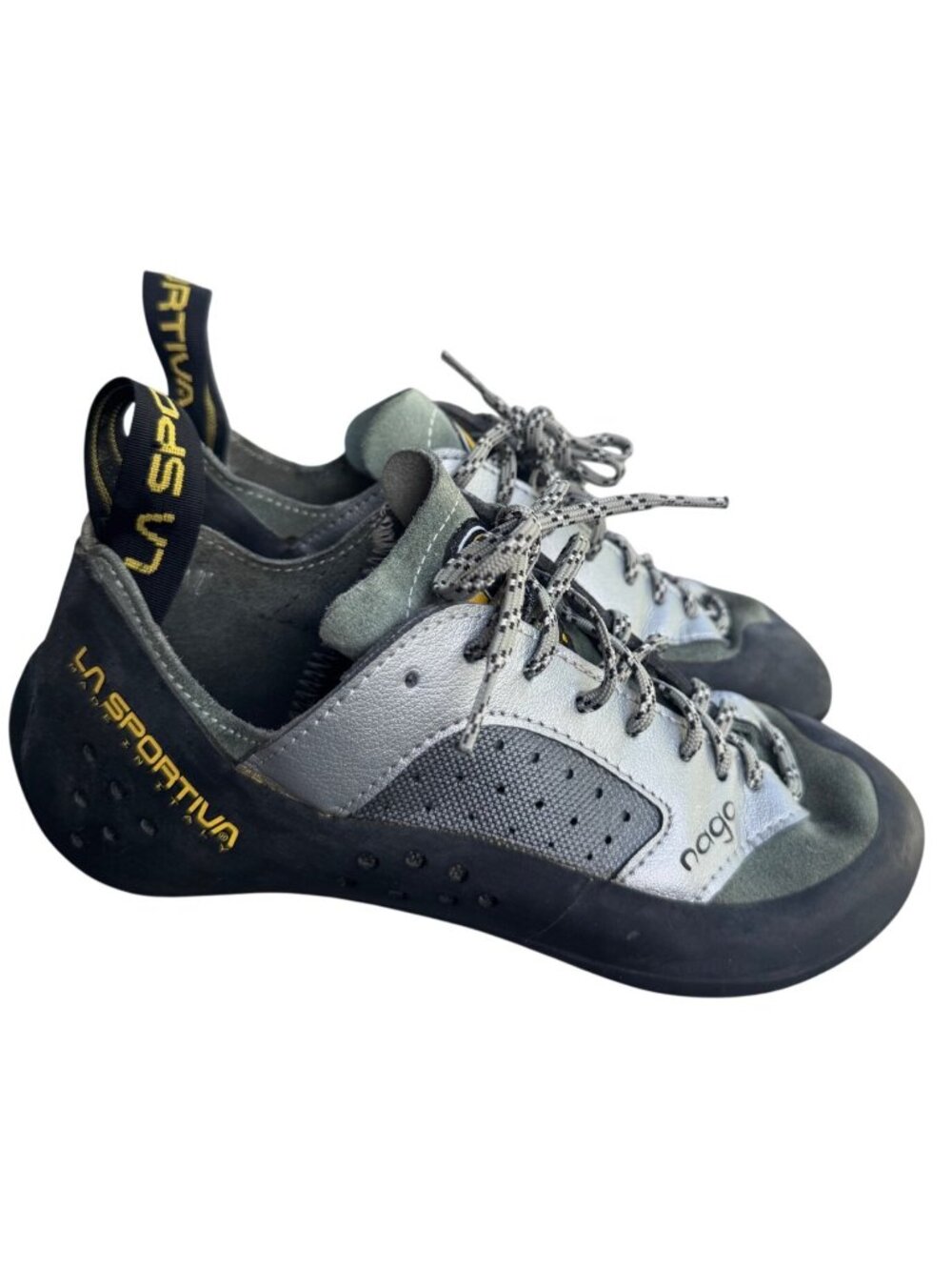 La Sportiva Nago Women's Climbing Shoes Sz 36.5 EU 5.5 US Grey Leather Rock